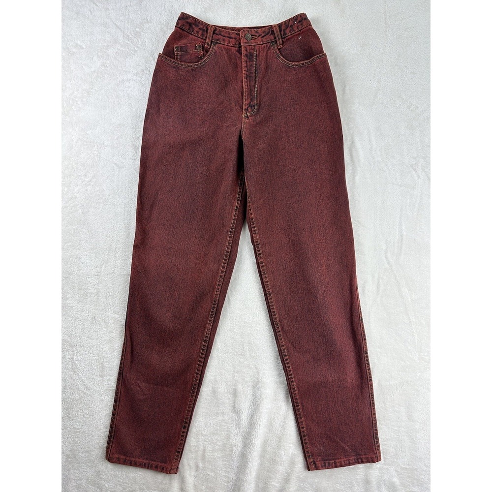 Seasons Jeans Wear Women's Size 8 Orange / Red Denim High Waisted Straight
